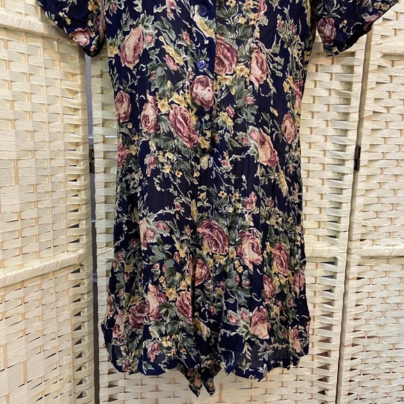 Vintage, Sophisticates By Jonathan Martin Printed Floral Jumper Dress. (S-M) - Picture 3 of 7